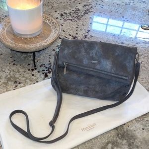 Hammitt VIP Leather Pewter Crossbody Handbag Dust Bag Excellent Condition